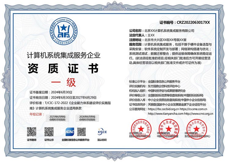 計算機系統集成服務企業資質證書 投標加分利器與多網查證保障